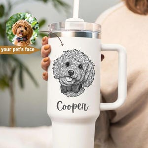 Custom Pet Photo Tumbler: Personalized Dog Mom Gift, 40oz