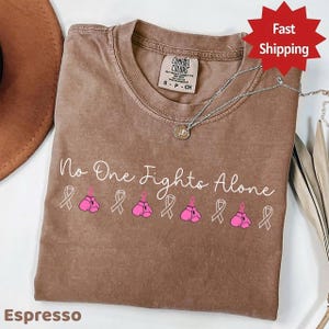 Comfort Colors Cancer Awareness Shirt: No One Fights Alone Long Sleeve
