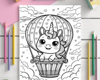Unicorn Coloring Pages for Kids – Printable Reward Certificate (PDF)