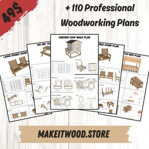100+ Woodworking Plans Bundle (Digital Download) – Furniture, Outdoor, Storage + More
