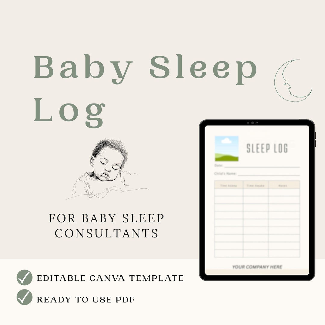Baby Sleep Log Template | Printable, Canva Editable (PDF) - Etsy