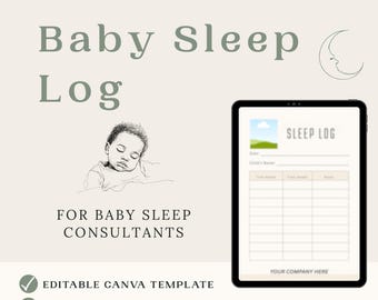 Baby Sleep Log Template | Printable, Canva Editable (PDF)