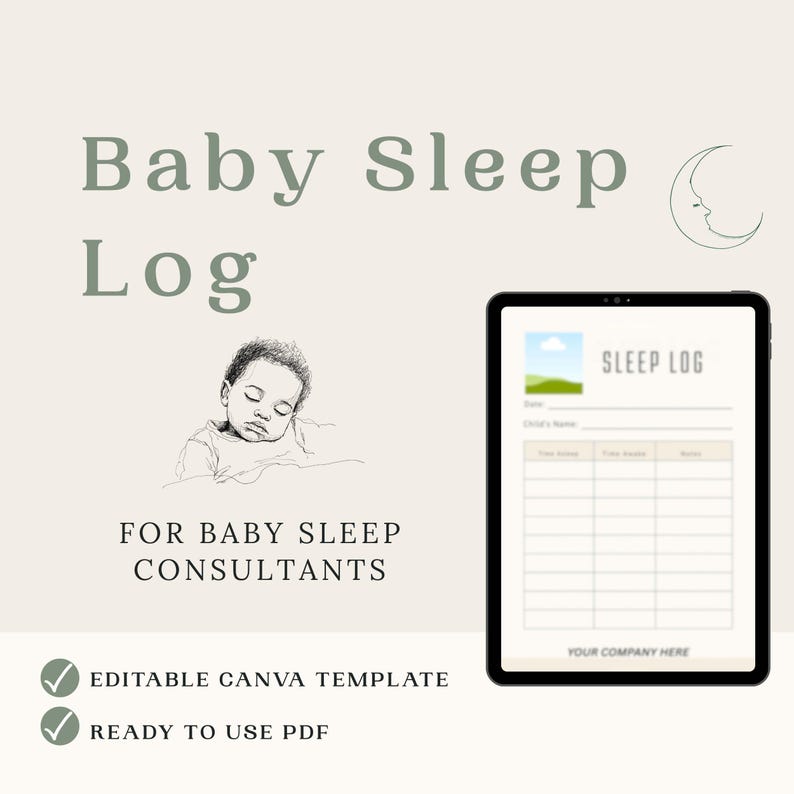 Baby Sleep Log Template | Printable, Canva Editable (PDF) - Etsy