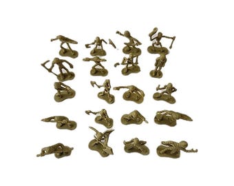 Marx Cavemen 6 Inch Complete Set of 6 Butterscotch Plastic 1963