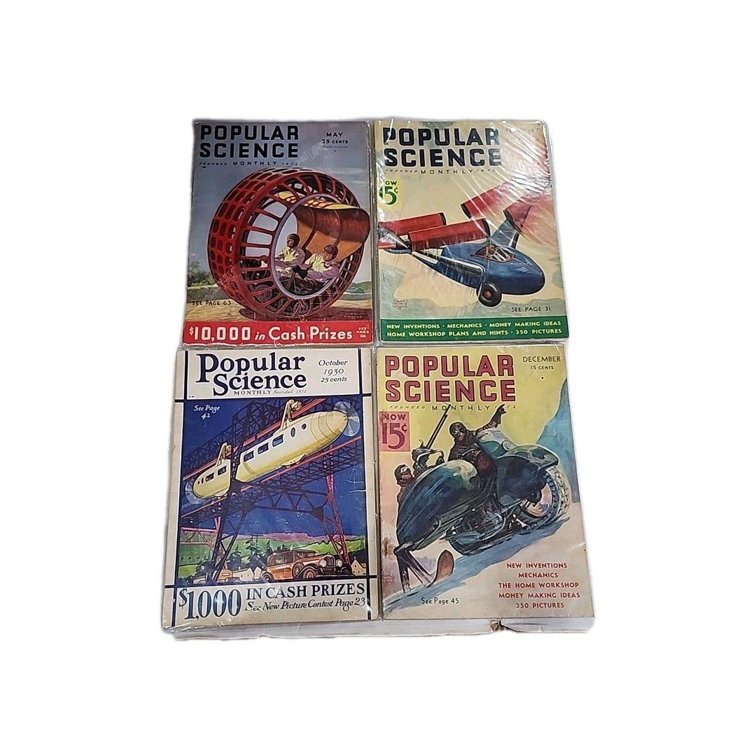 Lot of 4 - Popular Science Monthly Magazine / 1930-1936 / Inventions ...