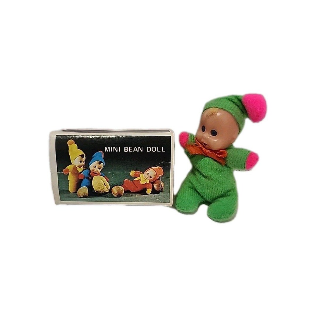 Vintage Mini Bean Doll Red, Blue & Yellow 3in Original Box - Etsy
