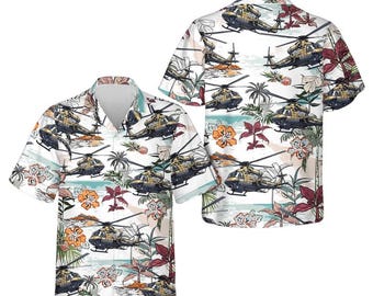 UH-60 Black Hawk Tropical Hawaiian Shirt For Men, UH-60 Black Hawk Hawaiian Shirts, Baseball Jersey - T-shirt - Polo shirt