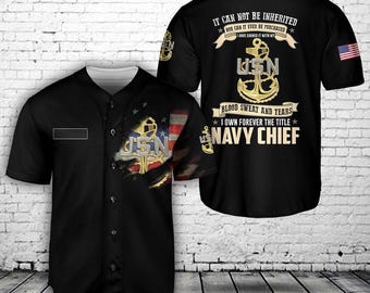 Custom Name US Navy Chief Baseball Jersey - Hawaii shirt