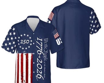 We The People 1776-2026 USA Flag Matching Family Hawaiian Shirt,  Baseball Jersey - - T-shirt - Polo shirt