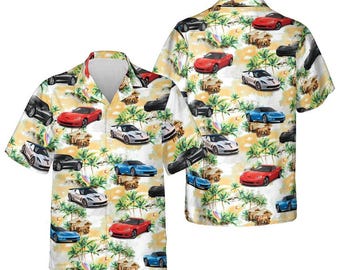 Chevrolet Corvette (C6) Hawaiian Shirt, Hawaiian shirt for men, dad husband car lover,  Baseball Jersey - - T-shirt - Polo shirt