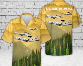 US Air Force E-3 Sentry AWACS Hawaiian Shirt, Baseball Jersey - - T-shirt - Polo shirt