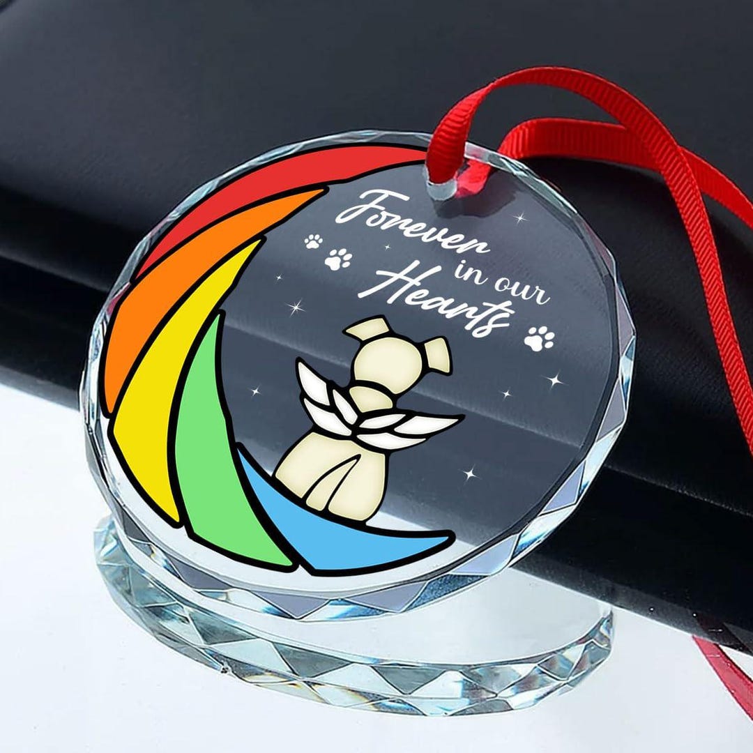 Dog Memorial Remembrance Ornament, Forever in Our Hearts Dog Ornament ...
