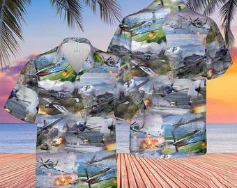 North American P-51 Mustang Baseball Jersey - Hawaiian shirt for men, dad husband veteran - T-shirt - Polo shirt