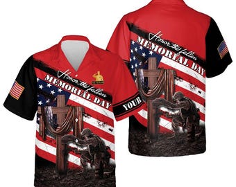 US Veteran Memorial 'Honor The Fallen - Memorial Day' Baseball Jersey - Hawaii shirt - T-shirt - Polo shirt