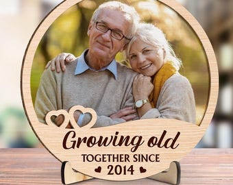 Growing Old Together - Personalized Wooden Plaque