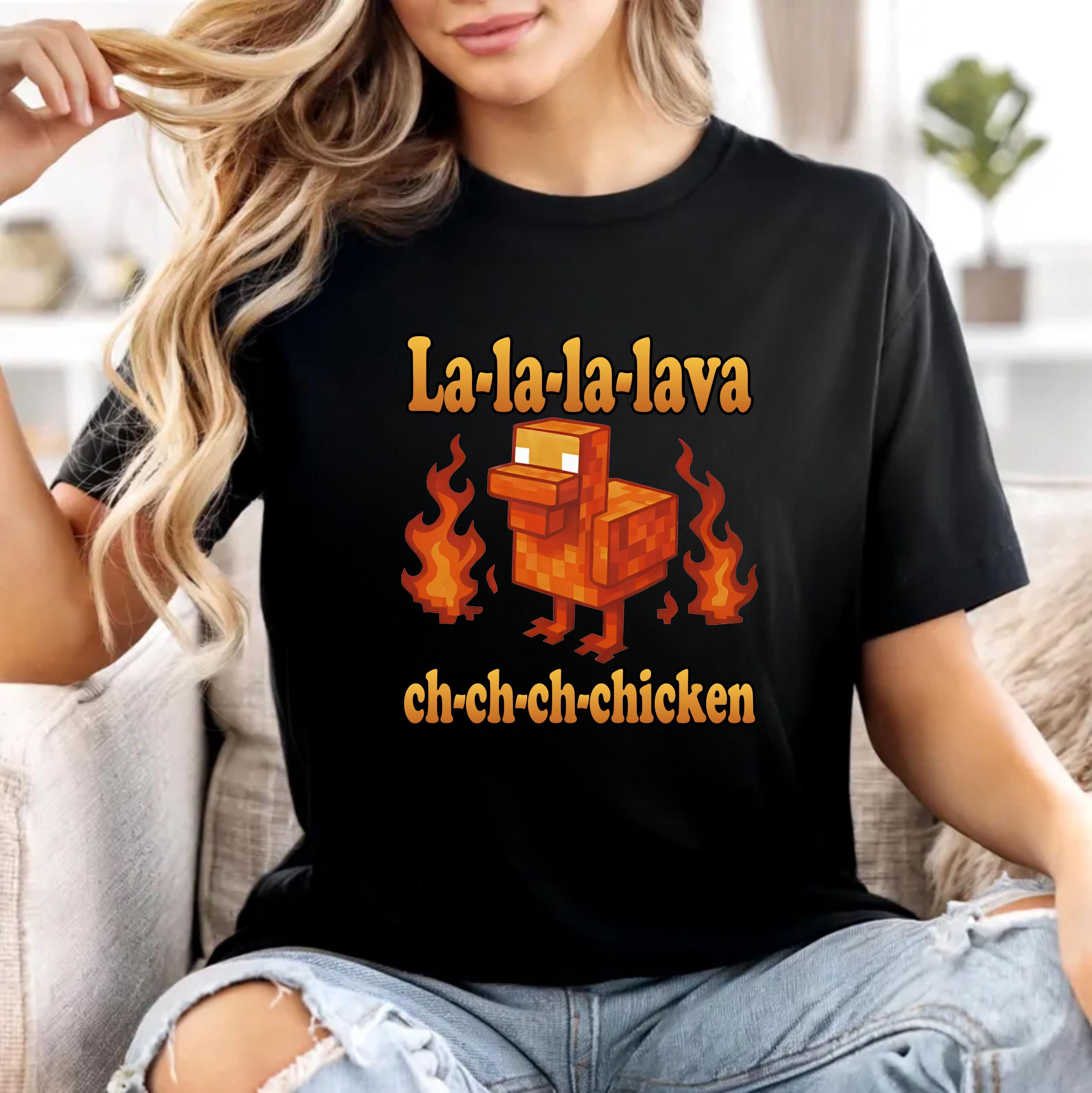 Lava Chicken Gamer T-Shirt: Funny Pixel Art Unisex Top