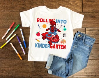 Spiderman Kindergarten T-Shirt: Back To School Spider Boy Tee
