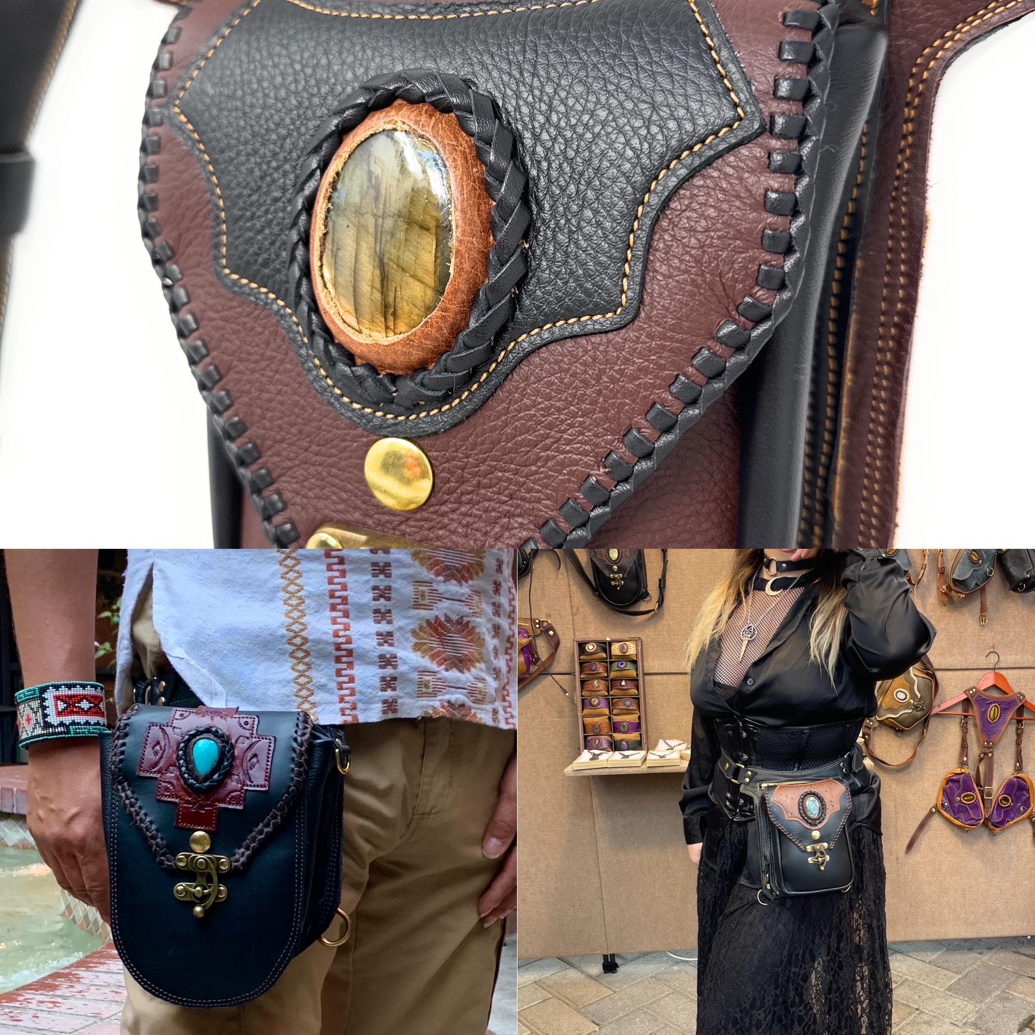 Handcrafted Leather Hip Bag Pouch, Pocket Belt, Utility Belt  display picture 2