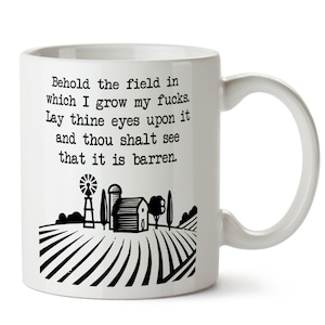 Zero Fucks Given Funny Rude Coffee Mug Behold the Field In Which I Grow My Fucks Rude Office Mug Field of Fucks Zero Fox Cup Tea Gift