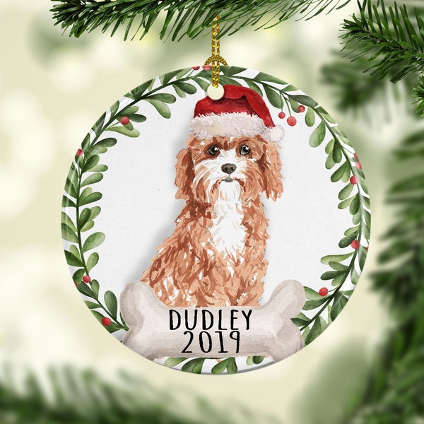 CAVAPOO, Personalized Dog Christmas Tree Ornament, Custom Dog Ornament, Gift for Dog Lover, Custom Pet Gift for Dog, Dog Mom Dog Dad