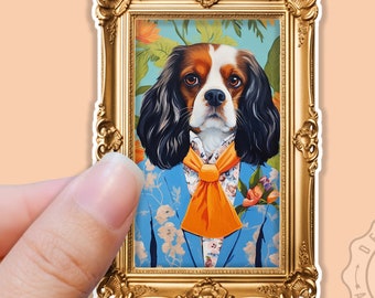 Cavalier King Charles Spaniel Sticker for Cavalier Lovers, Dog Portrait, Cute Vinyl Dog Sticker, Waterproof Sticker for Water Bottles