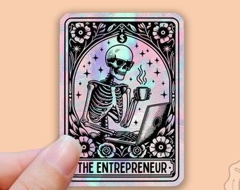 Holographic The ENTREPRENEUR Sticker, Tarot Card, Small Business Owner, Witchy Stickers, Water Bottle Sticker, Laptop Decal, Tumbler Decal