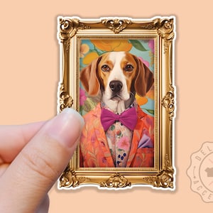 Beagle Sticker for Beagle Lovers, Funny Beagle,  Beagle Portrait, Cute Vinyl Dog Sticker, Waterproof Sticker for Water Bottles, Laptop Decal