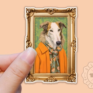 BORZOI Sticker for BORZOI Lovers, Borzoi Portrait, Cute Vinyl Dog Sticker, Waterproof Sticker for Water Bottles, Laptop Decal, Dog Mom