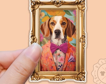 Beagle Sticker for Beagle Lovers, Funny Beagle,  Beagle Portrait, Cute Vinyl Dog Sticker, Waterproof Sticker for Water Bottles, Laptop Decal