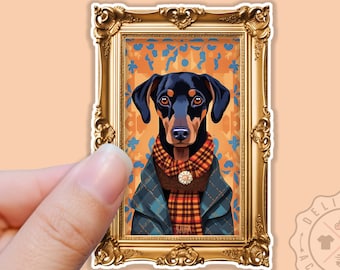 Dachshund Sticker for Dachshund Lovers, Dachshund Portrait, Cute Vinyl Dog Sticker, Waterproof Sticker for Water Bottles, Laptop Decal