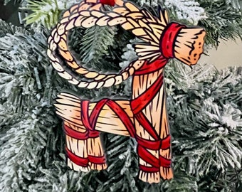 Yule Goat Ornament, Julbock Wooden Ornament, Winter Solstice, Pagan Ornament, Happy Yule, Norse Ornament, Yule Tree, Scandinavian, Folklore