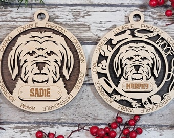 Personalized MALTESE Custom Dog Ornament, Maltese Christmas Tree Ornament, Stocking Tag for Dog, Dog Stocking Stuffer, Maltese Lover