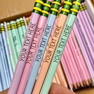 Personalized Pencils, Laser Engraved Pencils, Pastel Color Custom Pencils, Student Gift, Custom Pencil Set, Dixon Ticonderoga,Back to School