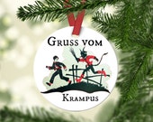 Gruss Vom Krampus Ornament Decoration Christmas Devil Porcelain Ornament Bad Santa Ornament Folk Art Decoration xmas Tree Ornament