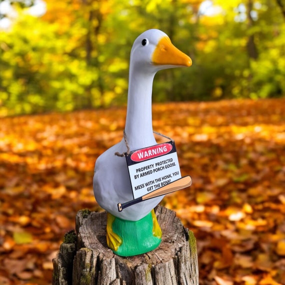 Porch Goose Sign, Goose Accessories for 23”- 27” Goose, Funny Mess With the Honk You Get the Bonk, Goose Costume