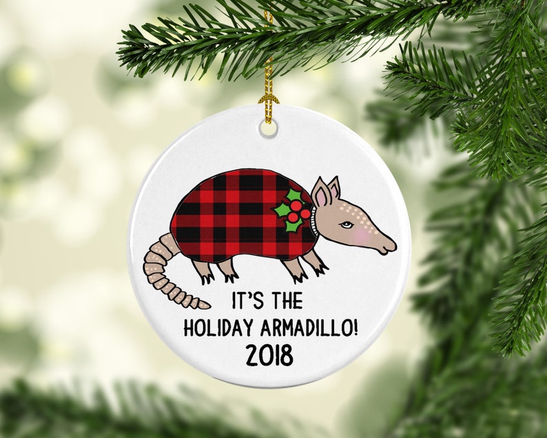 Customizable Christmas Tree Ornaments Rustic Plaid