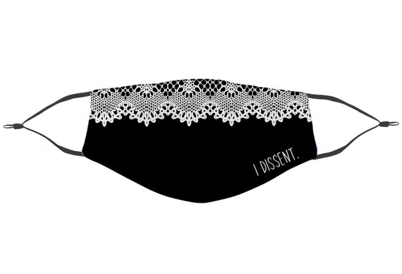 RBG I DISSENT Face Mask With Filter Pocket, Ruth Bader Ginsburg, Reusable Mask Fashion, Washable Face Mask, Polyester Cotton Face Mask