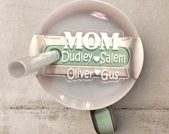Mother's Day Tumbler Nameplate for Mom | Grandma | Nana, Custom Nameplate, Tumbler Lid Accessories, Tumbler Topper, Acrylic Name Tag, Custom