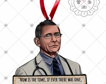 2021 Christmas Tree Ornament, Fauci Care for One Another 2021 Christmas Decor, Holiday Gift for Her, Christmas Tree Ornament Doctor