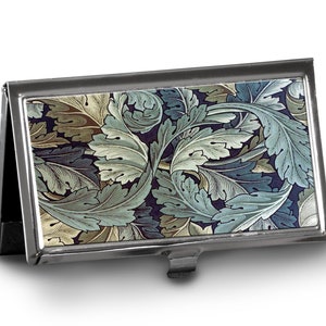 Business or Credit Card Case Holder William Morris Replica Design ACANTHUS Art Nouveau Floral Vintage Design Textile Designer Leaves
