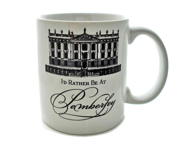 Jane Austen Gift, Jane Austen Mug, Pride and Prejudice Literary Mug Librarian Mug Gift for bookworm, Bookish Mug,  Pemberley Mug, Coffee Mug
