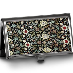 Titular de la funda de negocios o tarjeta de crédito William Morris Réplica Diseño Art Nouveau Floral Vintage Design Textile Designer Botanical Pattern