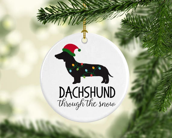dachshund through the snow christmas ornament doxie ornament etsy weiner dog christmas decoration