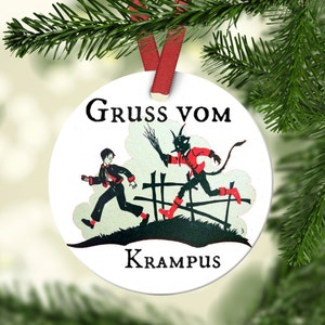 Gruss Vom Krampus Ornament Decoration Christmas Devil Porcelain Ornament  Bad Santa Ornament Folk Art Decoration xmas Tree Ornament