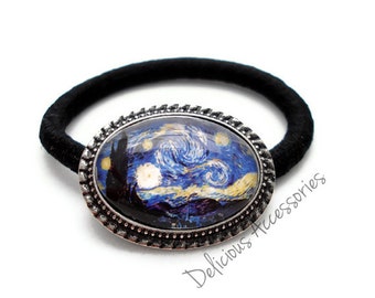 Van Gogh Starry Night  Ponytail Holder