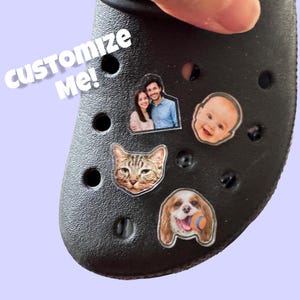 CUSTOM Acrylic Clog Charms, Die Cut Acrylic Shoe Charm, Custom Logo, Dog Photo Charm, Personalized Baby Image