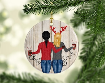 PERSONALIZED Best Friend CHRISTMAS Ornament Sorority Soul Sisters Custom Best Friend Gift Bestie BFF Bridesmaid Best Friends Birthday Gift