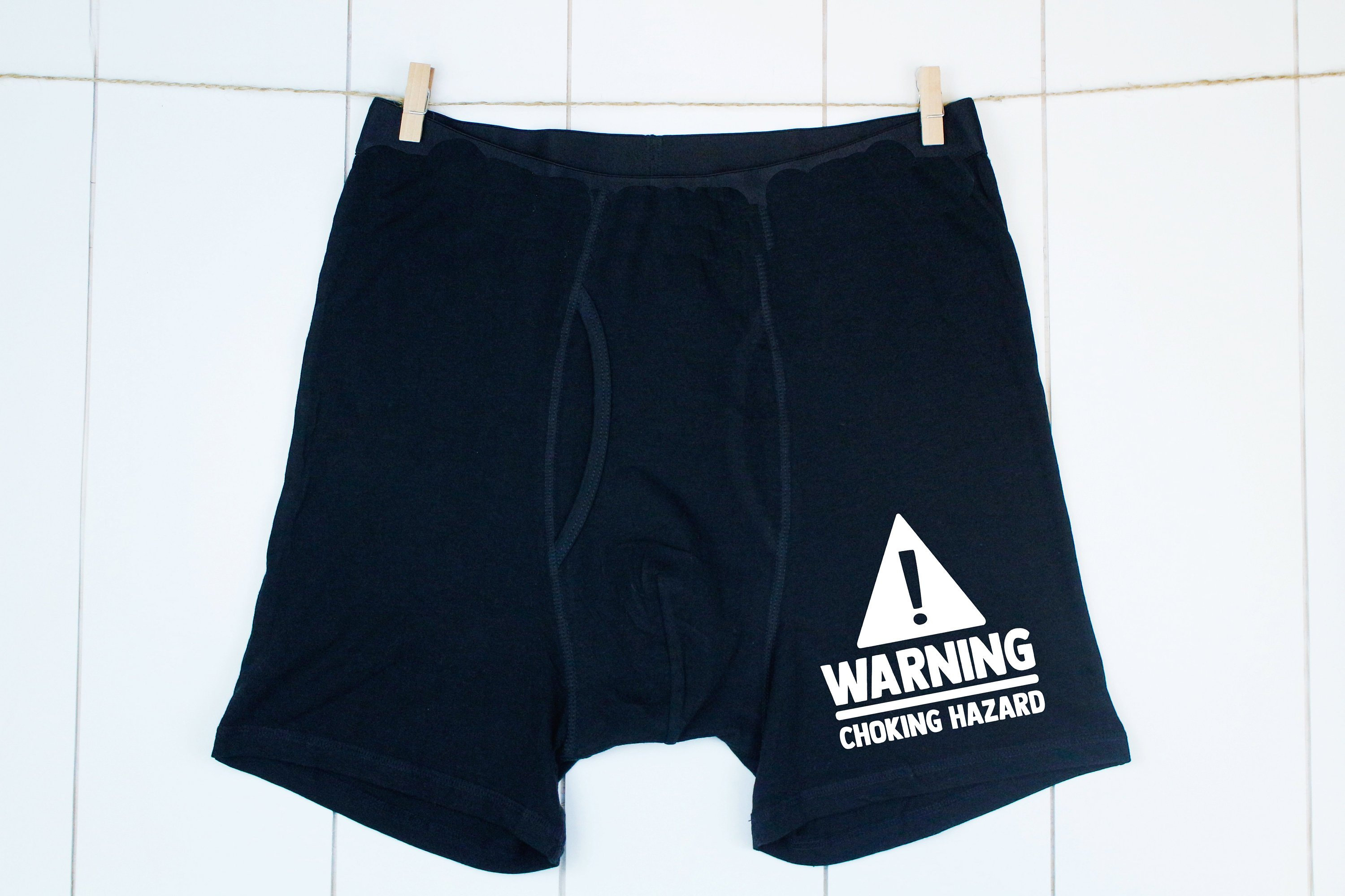FUNNYSHIRTS.ORG Warning Choking Hazard Unisex Boxer Shorts 