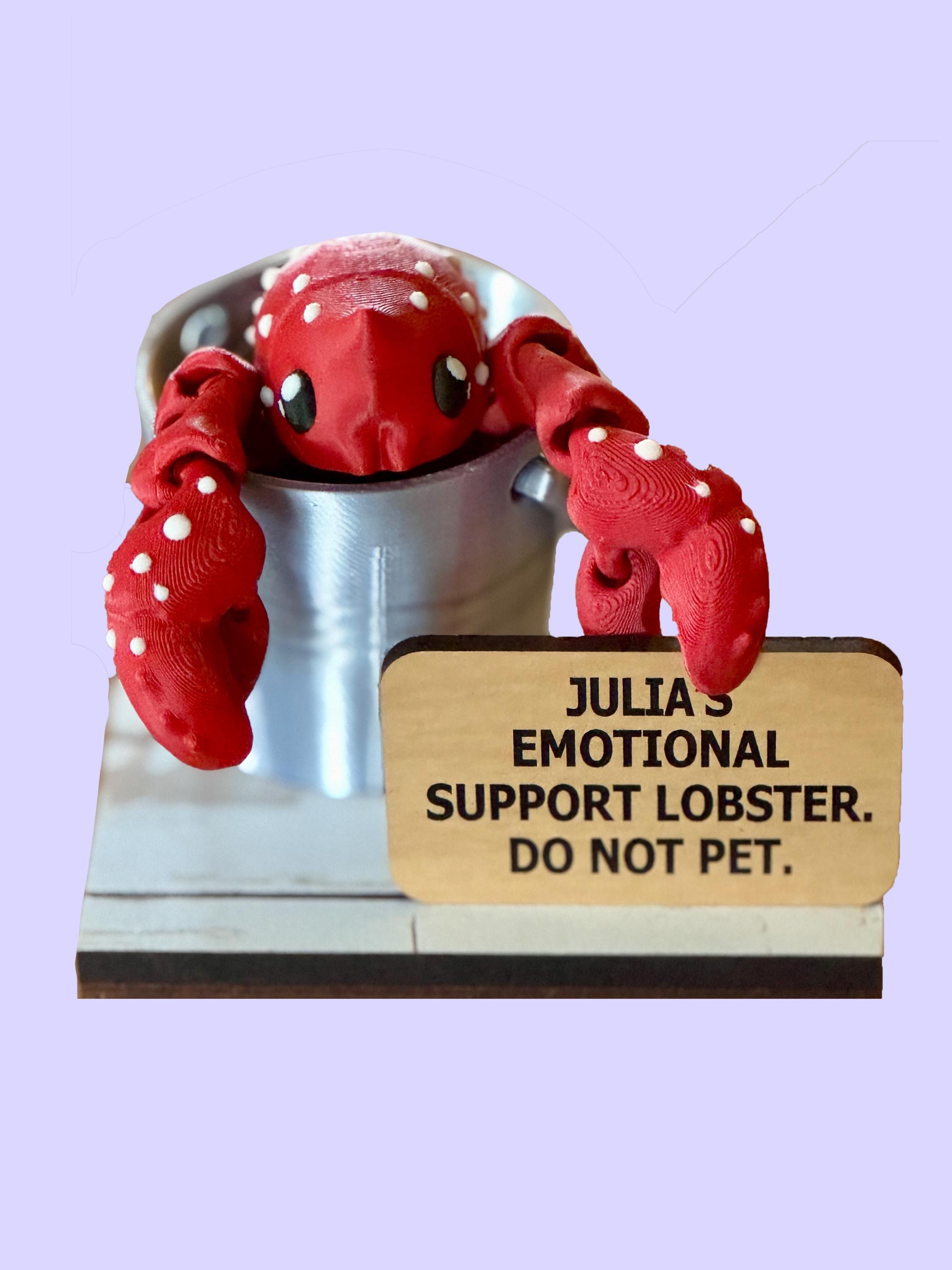 Emotional Support Desk Lobster, Fidget Toy, Lobster in Bucket Toy