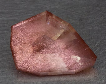 Natural Untreated Oregon Sunstone With Copper Schiller Precision Cut into a Handmade Faceted Modern Freeform Designer Cut Gemstone